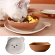 【樂寵】寵物陶瓷寵物碗盤2入組(白色8吋盤+咖啡色6吋碗)