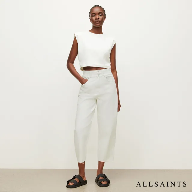 【ALLSAINTS】HARLEY 率性高腰水洗直筒牛仔褲-白 WE842W(直筒版型)