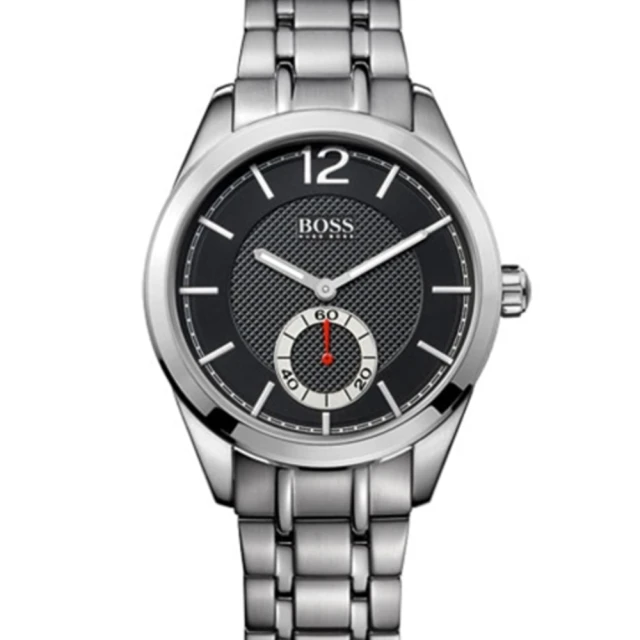 【BOSS】德式時尚獨立小秒針腕錶-黑/銀/40mm(H1512796)