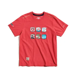 【EDWIN】江戶勝 男裝 酒樽刺繡LOGO短袖T恤(桔紅色)