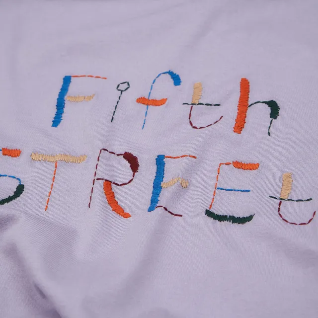 【5th STREET】女裝 短t 短袖 上衣 t恤 TEE 寬版 logo 紫色(570944)