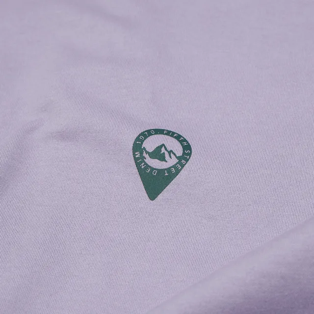 【5th STREET】女裝 短t 短袖 上衣 t恤 TEE 寬版 logo 紫色(570944)