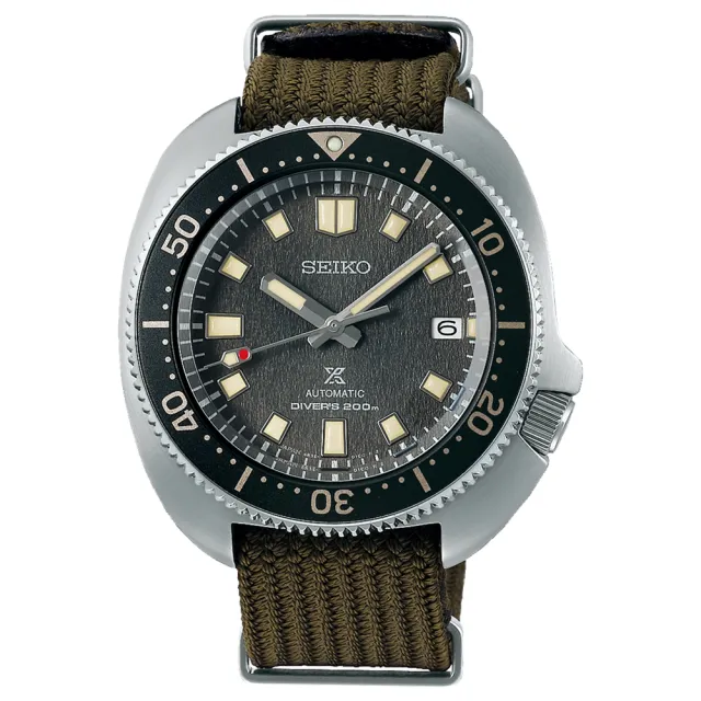 【SEIKO 精工】Prospex 1970經典復刻機械潛水錶-灰x綠/42.7mm(SPB237J1/6R35-00T0N)