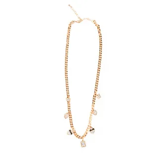 【Jpqueen】甜美愛心閃耀鋯石項鍊手鍊2件組(3款4色可選)