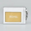 【Michael Kors】MK MICHAEL KORS JET SET CHARM字母圓標LOGO牛皮2卡卡夾(白)