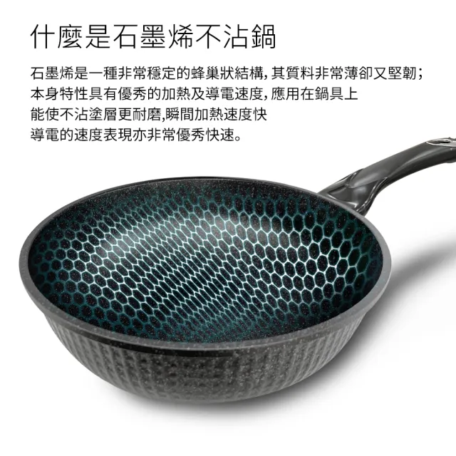 【PERFECT 理想】韓國石墨烯IH不沾炒鍋30cm無蓋 韓國製造(適用IH及各式爐具)