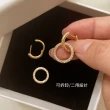 【CReAM】Isidore雙圓圈圓環亮鑽金屬 純銀鍍18K金色女耳環(新年 過年 送禮 禮物)