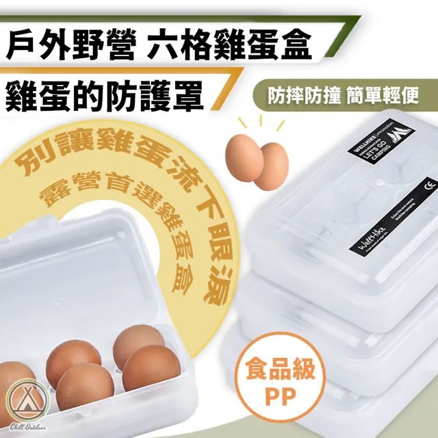 【Chill Outdoor】防碰撞 6格雞蛋盒(防撞蛋盒 蛋托 雞蛋保護盒 蛋盒 雞蛋盒)