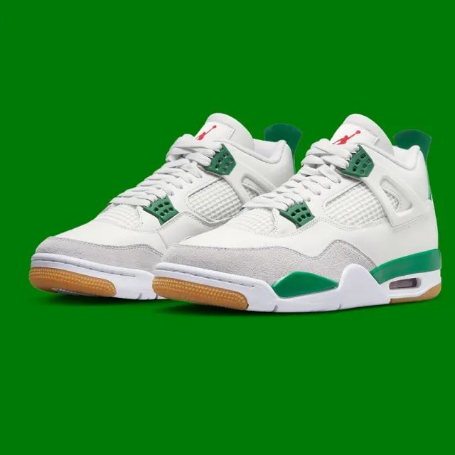 NIKE 耐吉】休閒鞋Nike SB x Air Jordan 4 Pine Green 松樹綠白綠男鞋