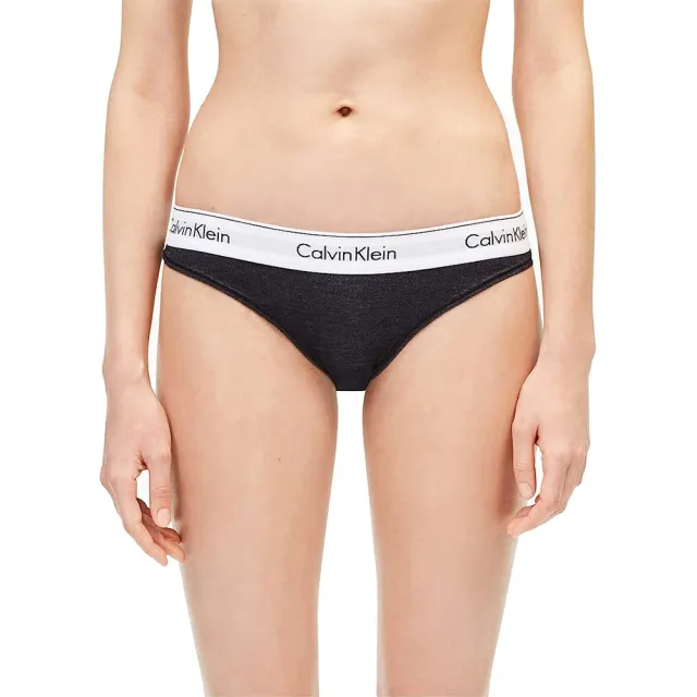 【Calvin Klein 凱文克萊】Modern Cotton Bikini 棉質寬腰帶 女內褲 三角褲/CK內褲(黑色)