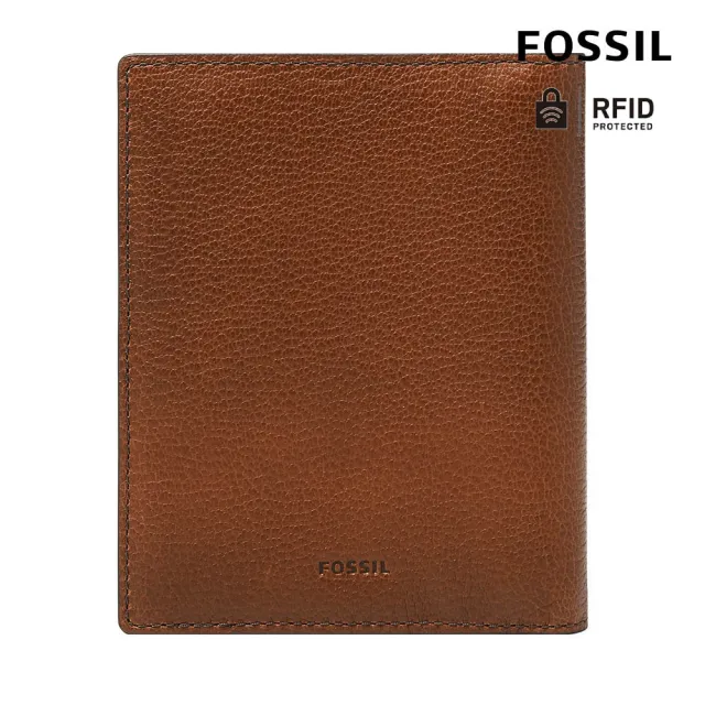 【FOSSIL 官方旗艦館】Travel 真皮RFID護照夾-咖啡色 SLG1499200