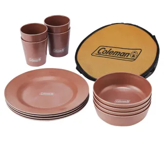 【Coleman】四人份有機餐盤組 沙色餐具 環保永續露營餐具組 露營餐盤 CM-38927