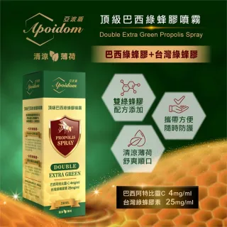 Apoidom亞波盾 頂級巴西綠蜂膠噴霧6入組-20ml/瓶(含頂級成分阿特比靈C 4mg/ml)