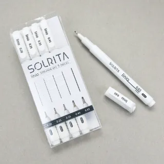 【SOLRITA】linio 黑色耐水性代針筆套組5支組