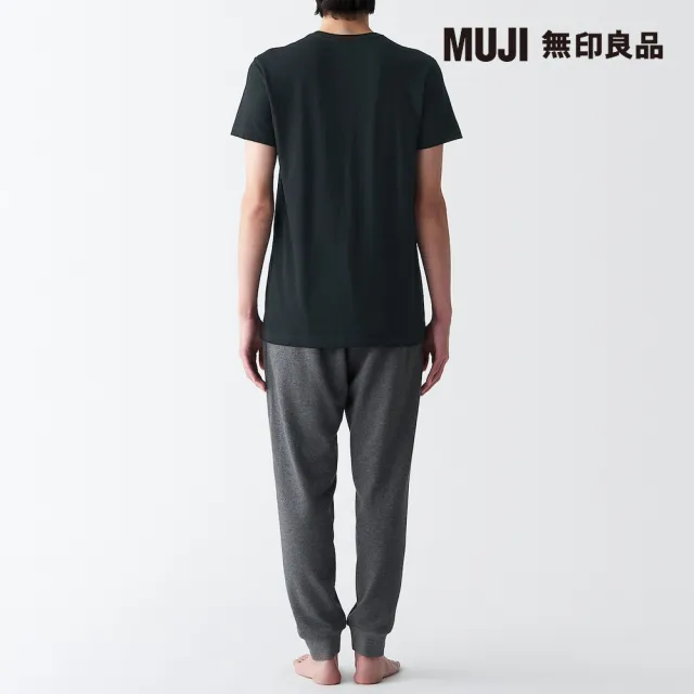 【MUJI 無印良品】男棉質無側縫天竺V領短袖T恤(共2色)