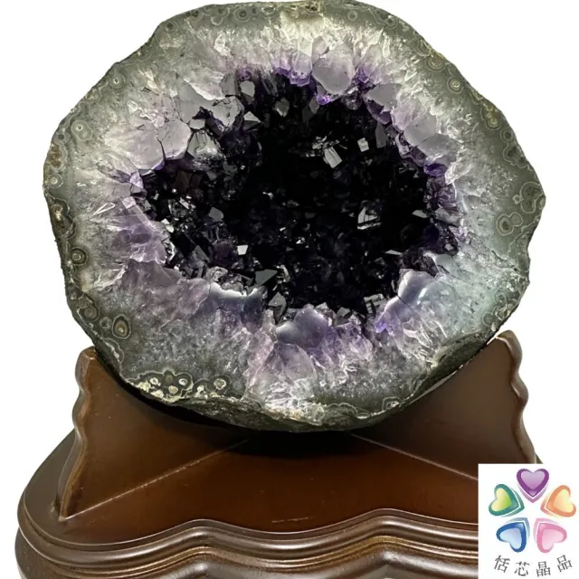 【恬芯晶品】9kg頂級烏拉圭紫晶洞錢袋子NO99(圓洞聚財招財貴人開運風水擺件帝王紫水晶洞父親節)