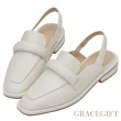 【Grace Gift】逸歡聯名-澎澎雲朵條帶後空樂福鞋