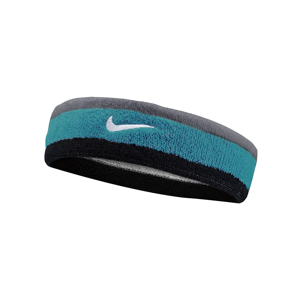 【NIKE 耐吉】運動頭帶 慢跑 SWOOSH 頭帶 灰綠黑 N0001544017OS