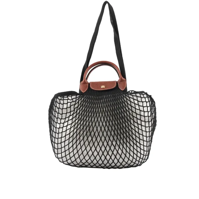 【LONGCHAMP】LE PLIAGE FILET 二用漁網包(黑色)