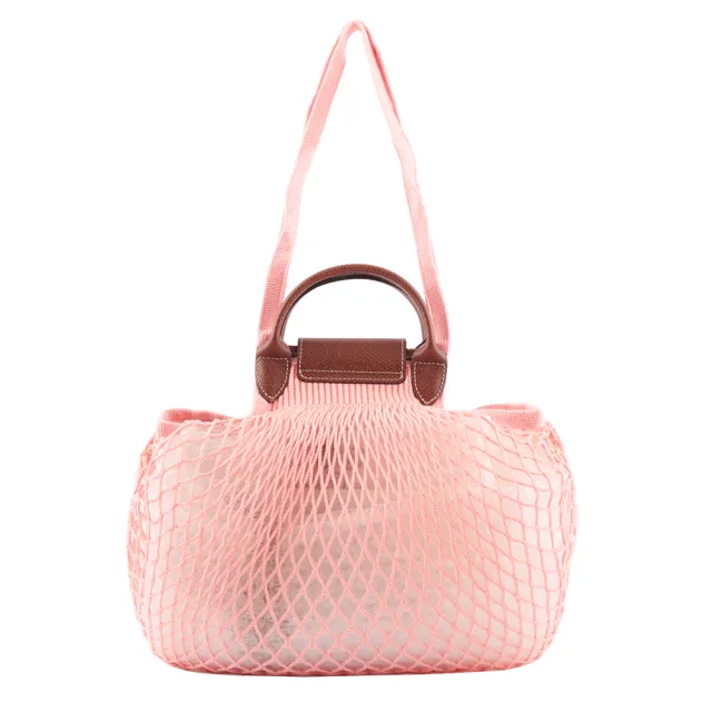 【LONGCHAMP】LE PLIAGE FILET 二用漁網包(腮紅粉)