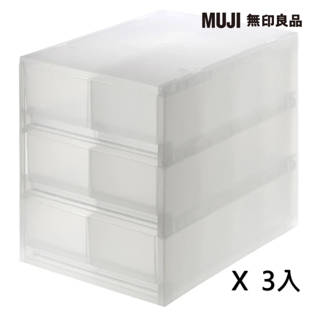 MUJI 無印良品 PP盒/淺型/6格/附隔板/正反疊(3入組)