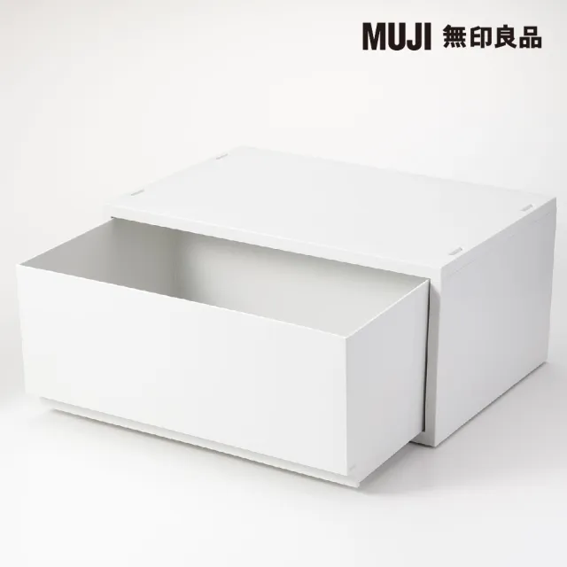 【MUJI 無印良品】●PP資料盒/橫式/深型/白灰(4入組)