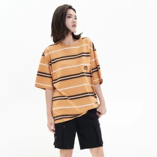 【5th STREET】男裝 短袖 短t 上衣 t恤 TEE 條紋 黃色(570938)