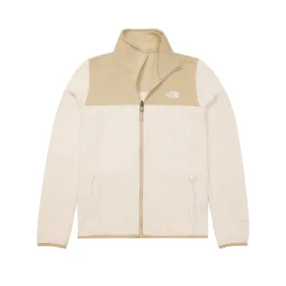 【The North Face 官方旗艦】北面女款白色立領保暖抓絨外套｜81SR4U0