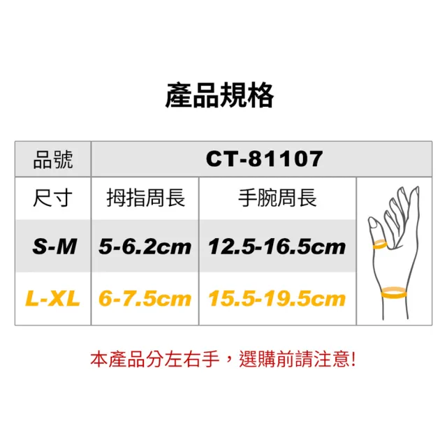 【BodyVine 巴迪蔓】360系列 拇指型護腕 單入組 CT-81107(送隨身濕紙巾)