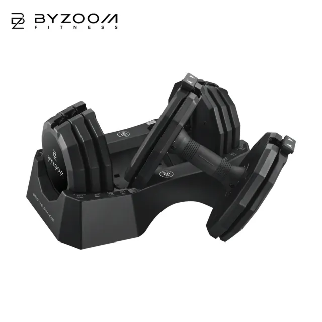 【BYZOOM FITNESS】可調式啞鈴 50lbs/約22.6kgs 5段重量秒速調整組 雙入(BYZF-ADB-50)