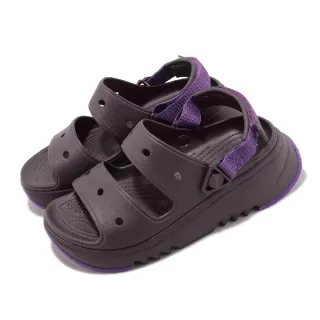 【Crocs】涼鞋 Hiker Xscape Sandal 男鞋 女鞋 深咖啡 紫 獵戶涼鞋 微厚底 鋸齒 卡駱馳(2081812A0)