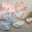 【艾比童裝】嬰兒 信封領包屁衣 MIT台灣製熊熊短袖包屁衣(包屁衣系列 A41)
