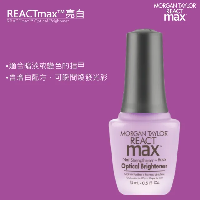 【MORGAN TAYLOR】REACT max  強健硬甲油(15ml/護甲油/類光撩/底油)