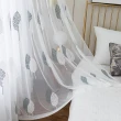 【PLUSIEURS】黏貼款彩色刺繡窗紗簾(單件式 寬120x高150公分)
