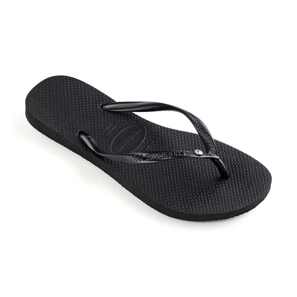 【havaianas 哈瓦仕】拖鞋 女鞋 夾腳拖 人字拖 巴西 水晶 Crystal SW II 黑 4145651-0090W