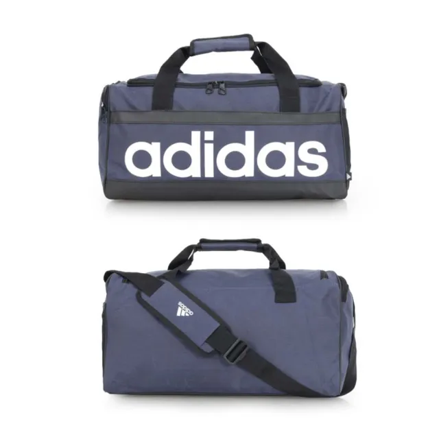 【adidas 愛迪達】中型圓筒包-側背包 裝備袋 手提包 肩背包 愛迪達 丈青白(HR5353)