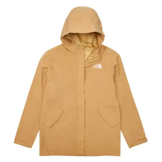 【The North Face 官方旗艦】北面兒童棕色DryVent防水透氣連帽衝鋒衣｜87B4I0J(外套)