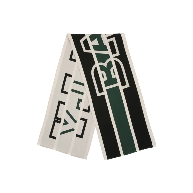 BALLYBALLY 鼠尾草綠拼色Logo圍巾(bally 圍巾配件)