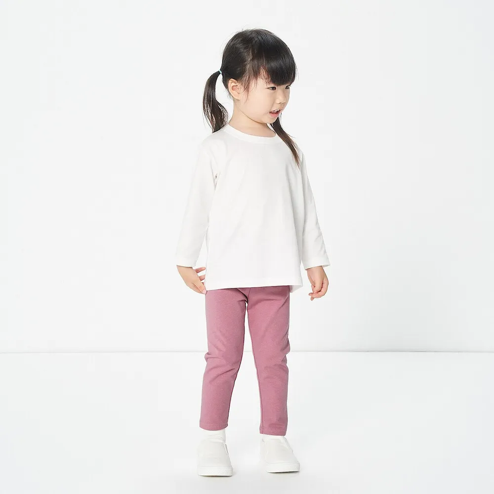 【MUJI 無印良品】幼兒棉混聚酯纖維高腰彈性緊身褲(共5色)