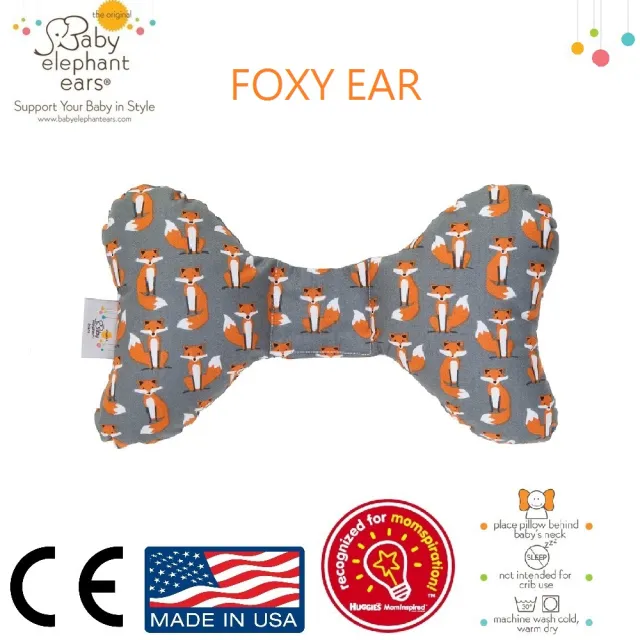 【Baby Elephant Ears】美國大象耳朵寶寶 護頸枕+毛毯組 Foxy(美國嬰幼兒護頸枕組合 Foxy)