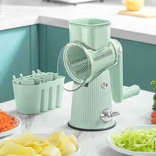 【Nil】家用廚房滾筒手搖切菜器 龍捲風式蔬菜切片器(切絲器 刨絲器 切絲機 切片機)