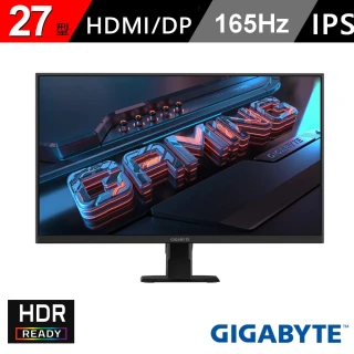 【GIGABYTE 技嘉】GS27F 27型 IPS 165Hz電競螢幕(FreeSync/HDR/TUV護眼)