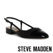 【STEVE MADDEN】BELINDA 拼接繞踝平底鞋(黑色)