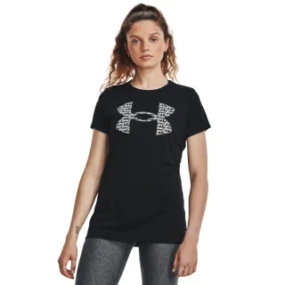【UNDER ARMOUR】UA 618限時特惠 女 Tech Graphic 短T-Shirt_1379467-001(黑色)