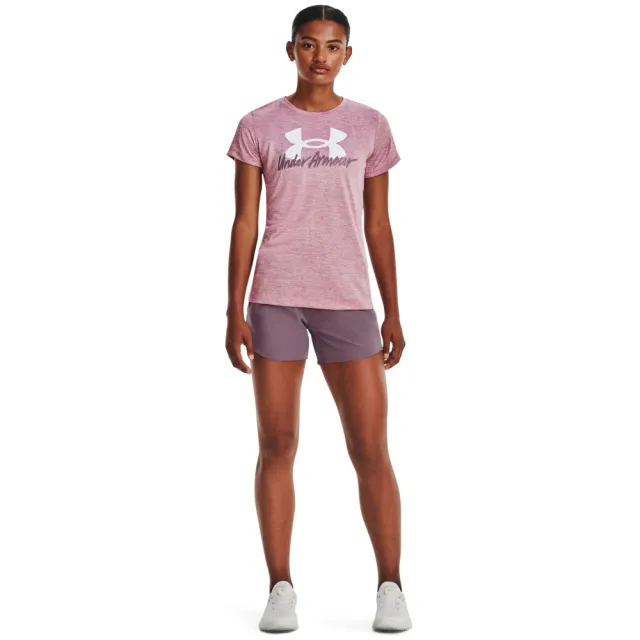 【UNDER ARMOUR】UA 女 Tech Twist Graphic 短T-Shirt_1379490-697(霧粉色)