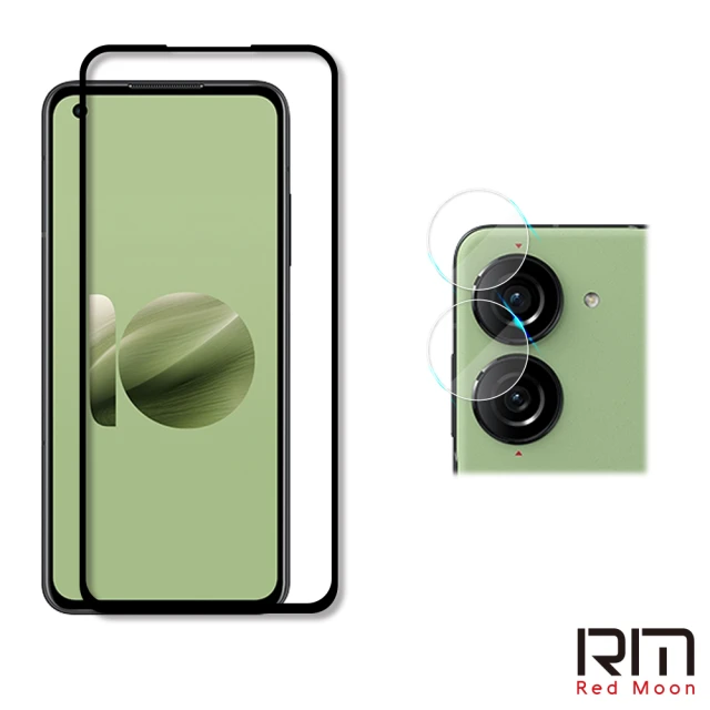 【RedMoon】ASUS ZenFone10 手機保護貼2件組 9H玻璃保貼+厚版鏡頭貼