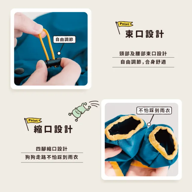 【chachacha】寵物 全包式雨衣 3色(四腿縮口/防潑水雨衣)