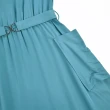 【ILEY 伊蕾】都會氣質萊賽爾連袖長洋裝(藍色；M-XL；1222087063)