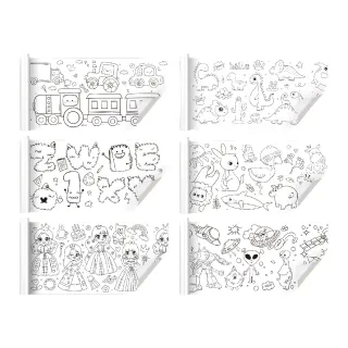 【Finger Pop 指選好物】兒童塗鴉畫卷2入-300CM(買一送一/美術繪紙/塗鴉紙/塗色本/塗鴉畫卷/畫畫紙)