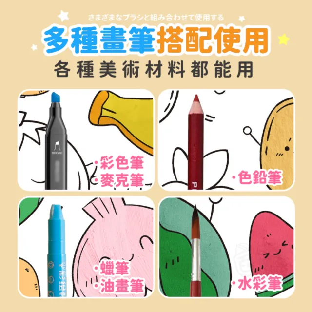 【Finger Pop 指選好物】兒童塗鴉畫卷2入-300CM(買一送一/美術繪紙/塗鴉紙/塗色本/塗鴉畫卷/畫畫紙)